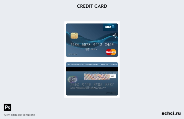 цифровая загрузка шаблона карты Mastercard Samoa ANZ Bank
